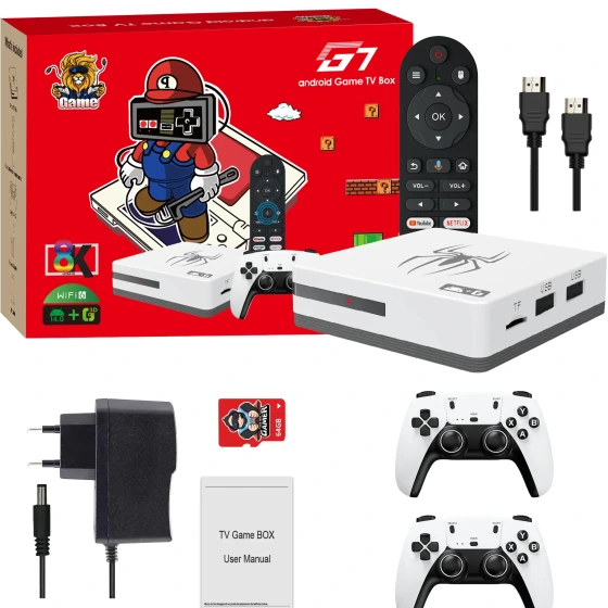 اندروید باکس G7 حافظه ۶۴ گیگابایت با سیستم عامل اندروید ۱۴ و ریموت دار
