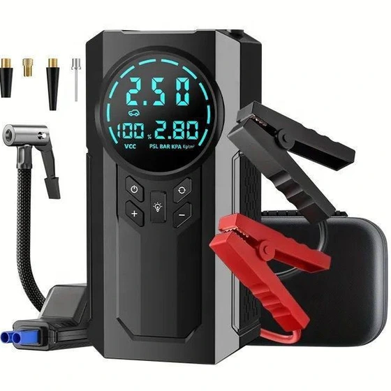 جامپ استارتر و پمپ باد چهار کاره مدل JN-088